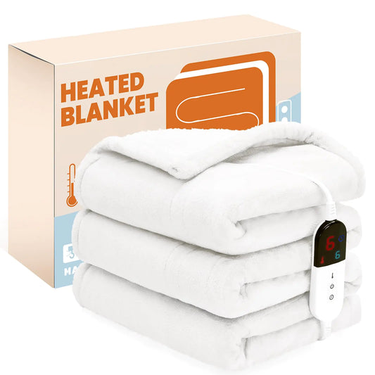 PTQ Smart Heated Blanket™ Intelligent Warmth & Soft Sherpa Comfort